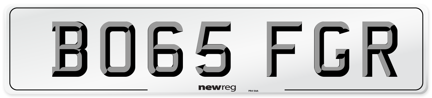 BO65 FGR Number Plate from New Reg